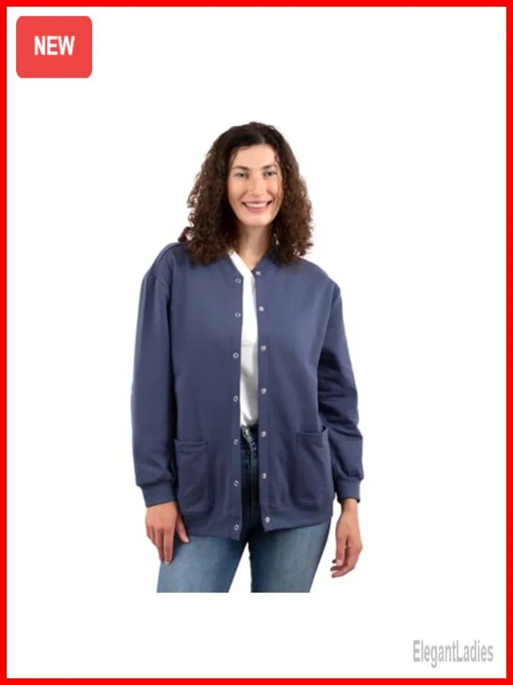 Women's Fleece Snap Front Cardigan, Soft Lightweight Baseball Jacket, Long